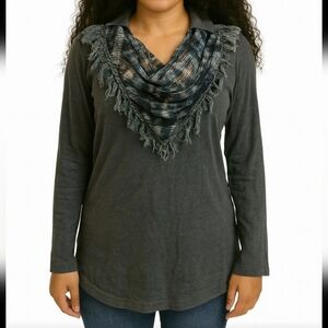 Signature Weekend Green Sweater Scarf Set Womens Sz L